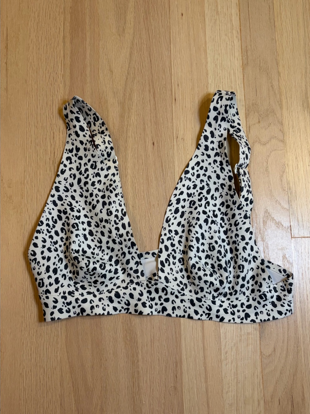 Black and White Leopard Print Swim Bikini Top